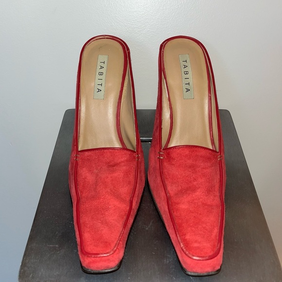 Tabita red suede slip on heels size 6.5 - Picture 4 of 11